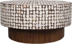 East at Main Round Coffee Table – White Boho Cocktail Table - Image 3