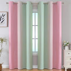 Sage Green and Pink Ombre Blackout Curtains - Image 2