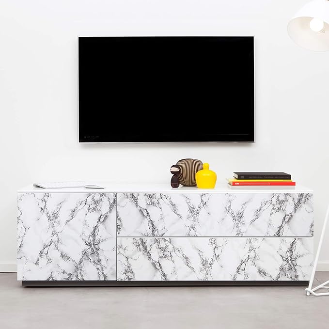 Livelynine 24 X394 Wide Marble Peel and Stick Wallpaper Kitchen Vinyl Wrap - Image 4
