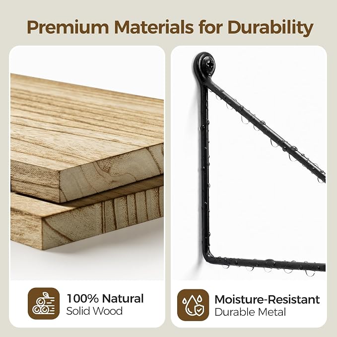 Afuly Floating Wall Shelves Rustic Wall Mounted Hanging Shelf Farmhouse Wall - Image 7