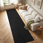 2x10 Black Solid Runner Rug Washable Non-Slip - Image 4