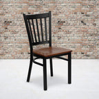 Flash Furniture 4 Pack HERCULES Series Black Vertical Back Metal Restaurant - Image 2