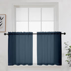 Short Sheer Curtains 24 Inches Long 2 Panels by OWENIE