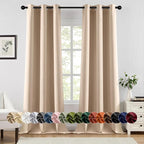MIULEE Blackout Curtains for Bedroom 2 Panels 40 x 90 Inch Long Beige | Thermal by MIULEE