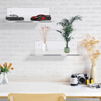 Jansburg 12 Inch L-Shaped Acrylic Floating Shelf Wall Mounted Shelves Invisible - Image 6
