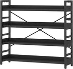 HCHQHS Bookshelf, Adjustable Industrial Bookcase, Vertical Tall Book Shelf by HCHQHS