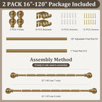 2 Pack Warm Gold Curtain Rods Set - Image 9