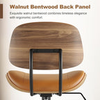 Armless Office Chair with Wheels, PU Leather Adjustable Height Desk Chair - Image 5
