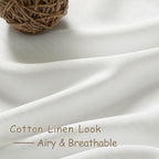 Off White Linen Blend Semi Sheer Curtains 86 Inches Long 2 Panel Set Pocket - Image 5