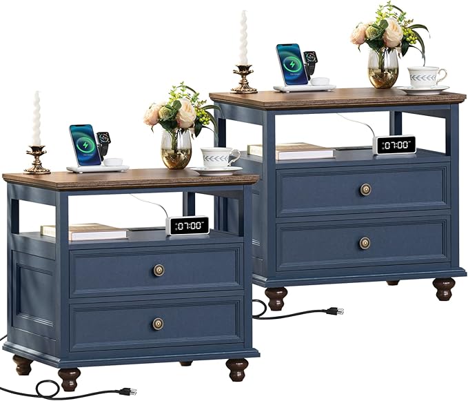 Joaxswe Farmhouse Nightstand Set of 2 by Joaxswe