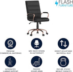 Flash Furniture Whitney Mid-Back Swivel LeatherSoft Desk Chair - Image 4