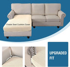 H.VERSAILTEX Sectional Couch Covers 1 Piece Chaise Slipcover L Shape Separate - Image 4