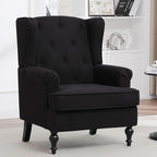 Accent Chair Set of 2, Mid Century Modern Fabric Wingback Chair, Upholstered - Image 8