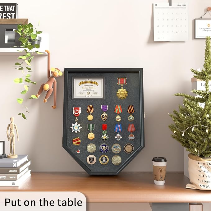 REFGY Challenge Coin Display, Military Coin Holder Display, 11.8 x 15.7 Inch - Image 7