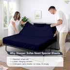 Cottington Lane Sleeper Sofa Sheets Full Size, 4 Piece Premium Quality 100% - Image 8