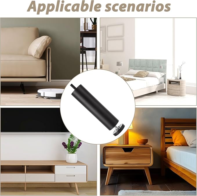 8 PCS 5.6 Inch Adjustable Furniture Legs Black Adjustable Bed Support Legs - Image 7