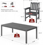 Stoog All-Weather 7 Pieces Patio Dining Sets, Waterproof Patio Furniture Set - Image 3