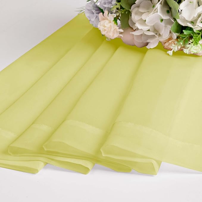 Lemon Sheer Curtains for Bedroom Living Room 90 Inches Long, Elegant Solid - Image 7
