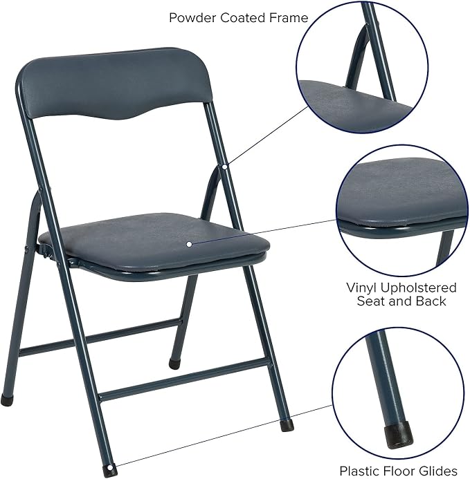 Flash Furniture Mindy Kids Navy 5 Piece Folding Table and Chair Set - Image 5
