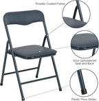 Flash Furniture Mindy Kids Navy 5 Piece Folding Table and Chair Set - Image 5