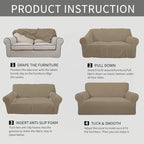 Easy-Going Stretch Oversized Sofa Couch Slipcover Washable Natural | 1-Piece - Image 5