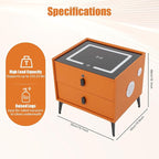 Smart Nightstand with Charging Station, Adjustable LED, USB Ports, Fingerprint - Image 2