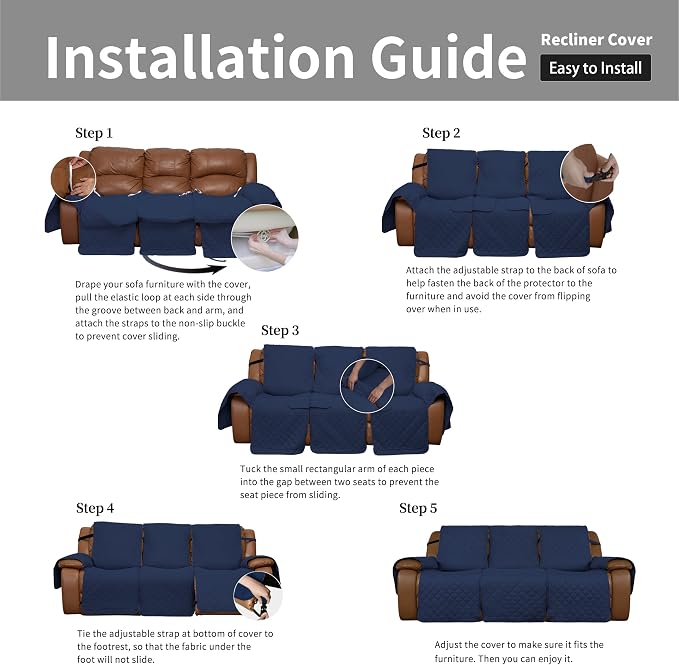 Easy-Going Oversized Recliner Sofa Cover, Reversible Couch Cover - Image 7