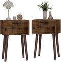 YMYNY Fluted Nightstand Set of 2, Small End Table, Modern Coffee Table by High-qualityhomefurnishing