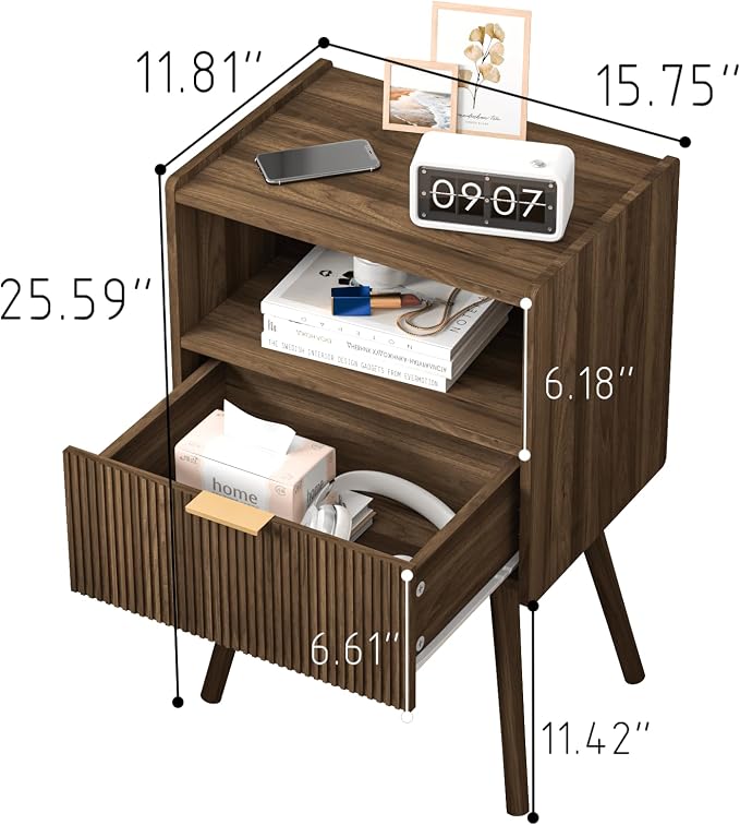 JOONEE Nightstand, Modern Bedside Table - Image 2