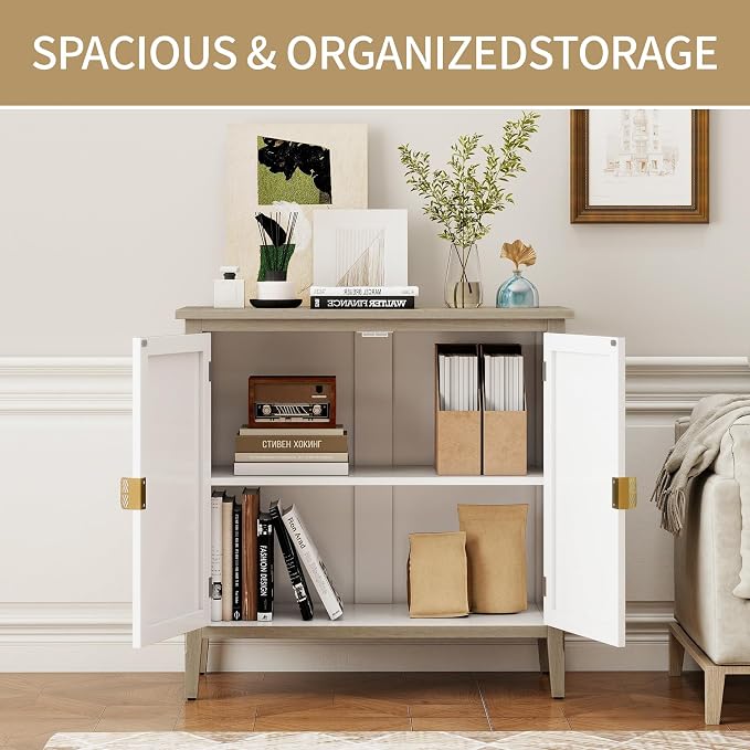 Vintage Accent Cabinet with Doors - Image 7