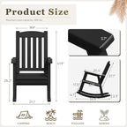 Greesum Outdoor Rocking Chair, 300lbs All-Weather Patio Rocker, Rust-Proof & - Image 3
