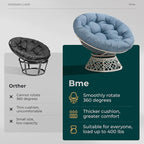 Bme 40" Ergonomic Wicker Papasan Chair - Image 4