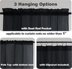Chyhomenyc Black Sheer Curtains 84 Inches Long 2 Panels | Light Filtering - Image 6