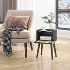 LAATOOREE Nightstand Set of 2, Small Black Bedside Table, End Table - Image 2