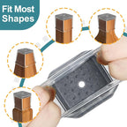 Ansible 24 Pcs Chair Leg Floor Protectors Square, Silicone Felt Furniture Leg - Image 3