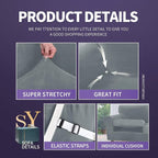 ZNSAYOTX Luxury Velvet Couch Cover 4 Piece Stretch Sofa Covers - Image 4