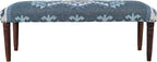 LR Home Blue/Ivory Handmade Upholstered Bench - Image 3