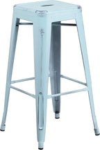 Flash Furniture Kai Commercial Grade 4 Pack 30" High Backless Distressed - Image 8