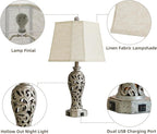 Vintage Table Lamps Set of 2 for Living Room Bedroom, 2 USB Ports 25'' Rustic - Image 5