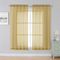 Simplebrand Gold Sheer Curtains, 2 Panels Set by Simplebrand