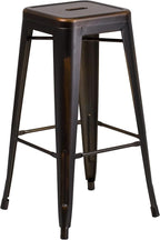 Flash Furniture Kai Commercial Grade 30" High Backless Distressed Copper Metal by FlashFurniture