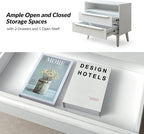 HULALA HOME End Table with Charging Station, Mid-Century Modern 2 Drawer and - Image 6