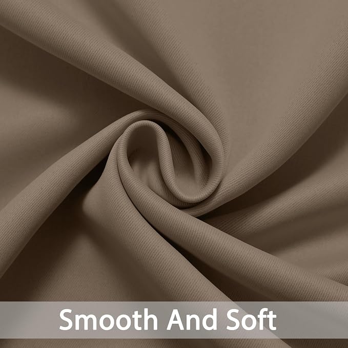 Yakamok Room Darkening Curtains 52x84 inch Length Khaki-Living Room | 2 panels - Image 6