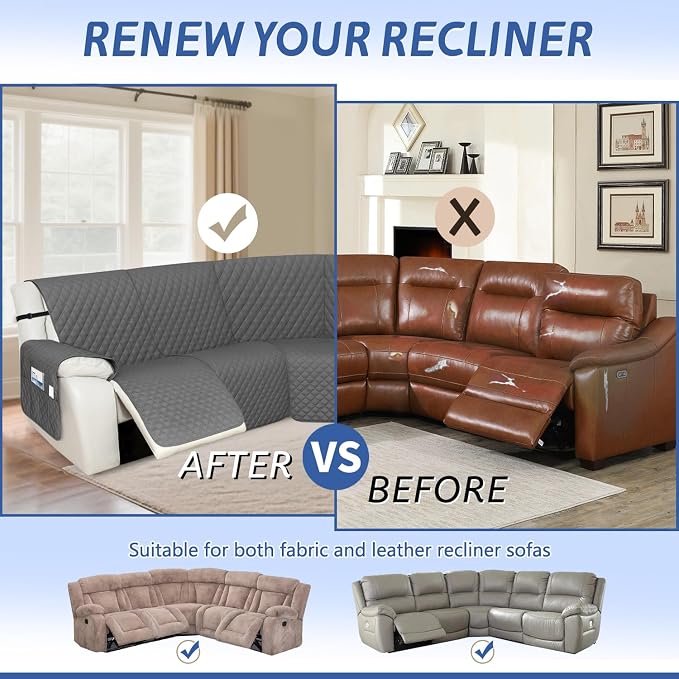 Arfntevss Recliner Sectional Couch Covers 1OO% Waterproof L Shape Sofa Cover - Image 6