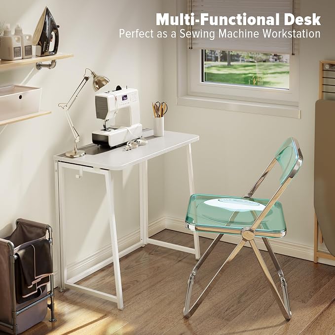 WOHOMO Folding Desk, 31.5" Small Desk - Image 6