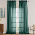 Hunter Green Sheer Curtains 120 Inches Long 2 Panels Set, 59 Inch Extra Wide by OVZME