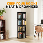 SpaceAid 4 Tier Rotating Bookshelf Tower, Spinning Bookcase Lazy Susan - Image 6