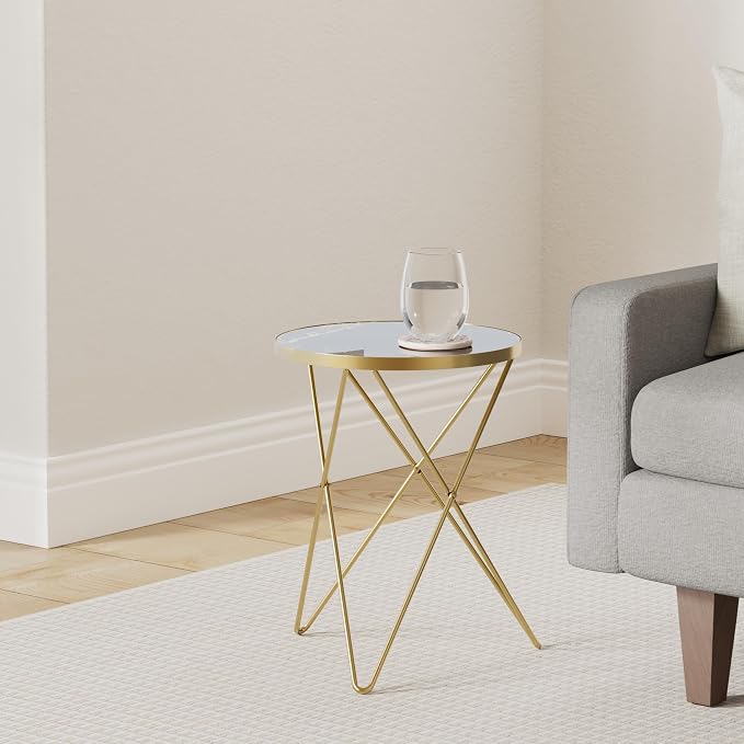 HLR Modern Round Side Table Set of 2, End Table - Image 2