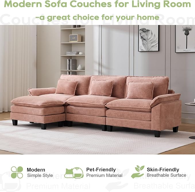 Oprisen 120" Modular Sectional Sofa, Comfy Cloud Couch Sectional Sofa - Image 7