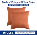 MIULEE Pack of 2 Decorative Outdoor Solid Waterproof Throw Pillow Covers Faux - Image 6
